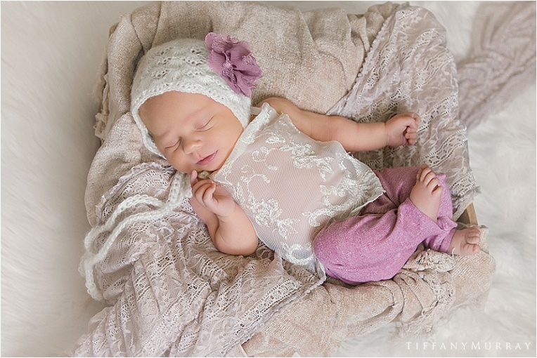 newborn girl in pink photography